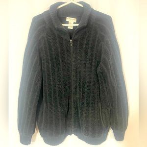 Draper & Damon’s Black Zip Up Knit Sweater size PM